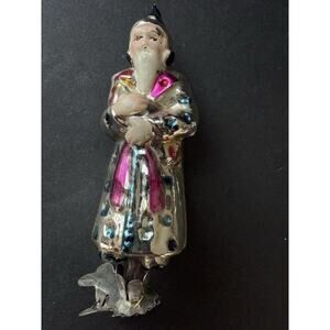 Vintage Mercury Glass Soviet USSR Stargazier Toy Tree Christmas Ornament